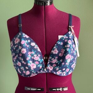Love Cloud Smooth Lightly Lined Demi Bra | 38E (DD) | Navy Floral